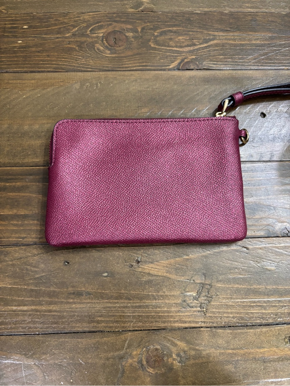 Coach Glitter Corner Zip Wristlet in Black Cherry - Picture 2 of 9